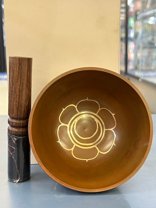 5 inch diameter Handmade Brown Chakra Singing Bowl | Meditation & Sound Healing Bowl | Yoga Spiritual Gift Set | Made in Nepal