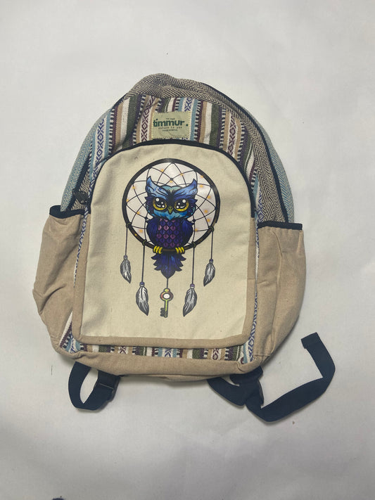 Timmur Grey Wolf Printed Hemp Backpack For Men & Women