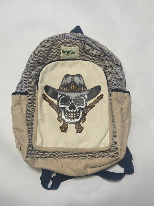 Timmur Grey Guns Printed Hemp Backpack For Men & Women