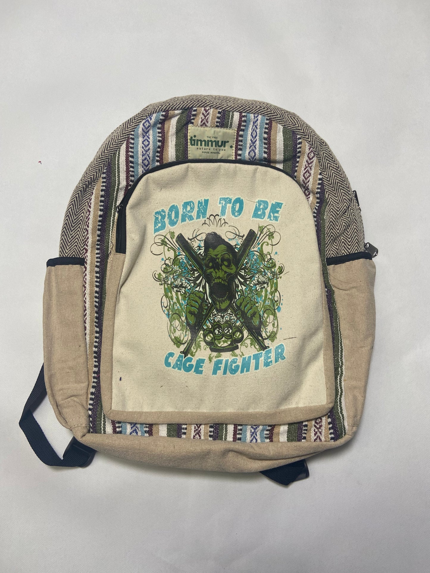 Timmur Unisex Hemp Backpack - Cage Fighter Printed