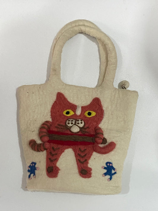 Timmur Tiger Design Felt Hand Bag