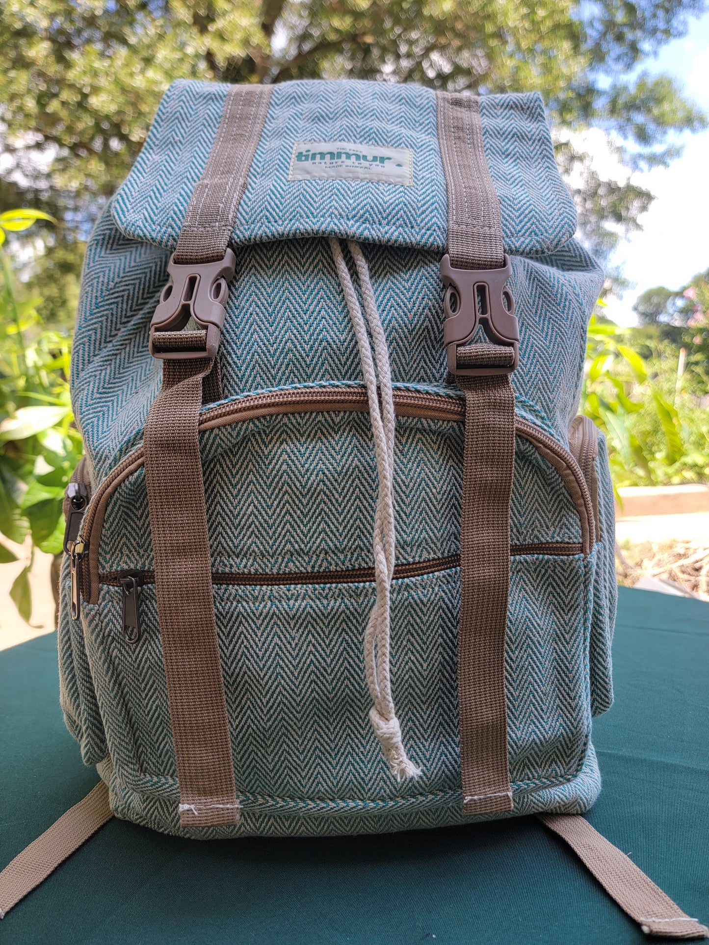 Timmur Unisex Hemp Backpack - Blue Color