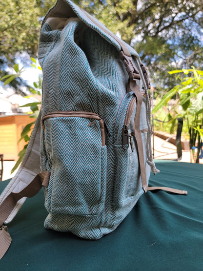 Timmur Unisex Hemp Backpack - Blue Color