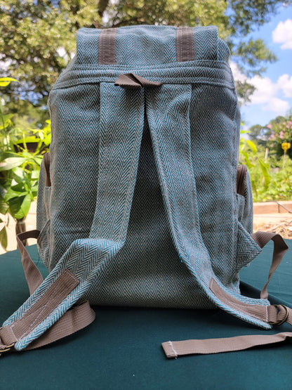 Timmur Unisex Hemp Backpack - Blue Color