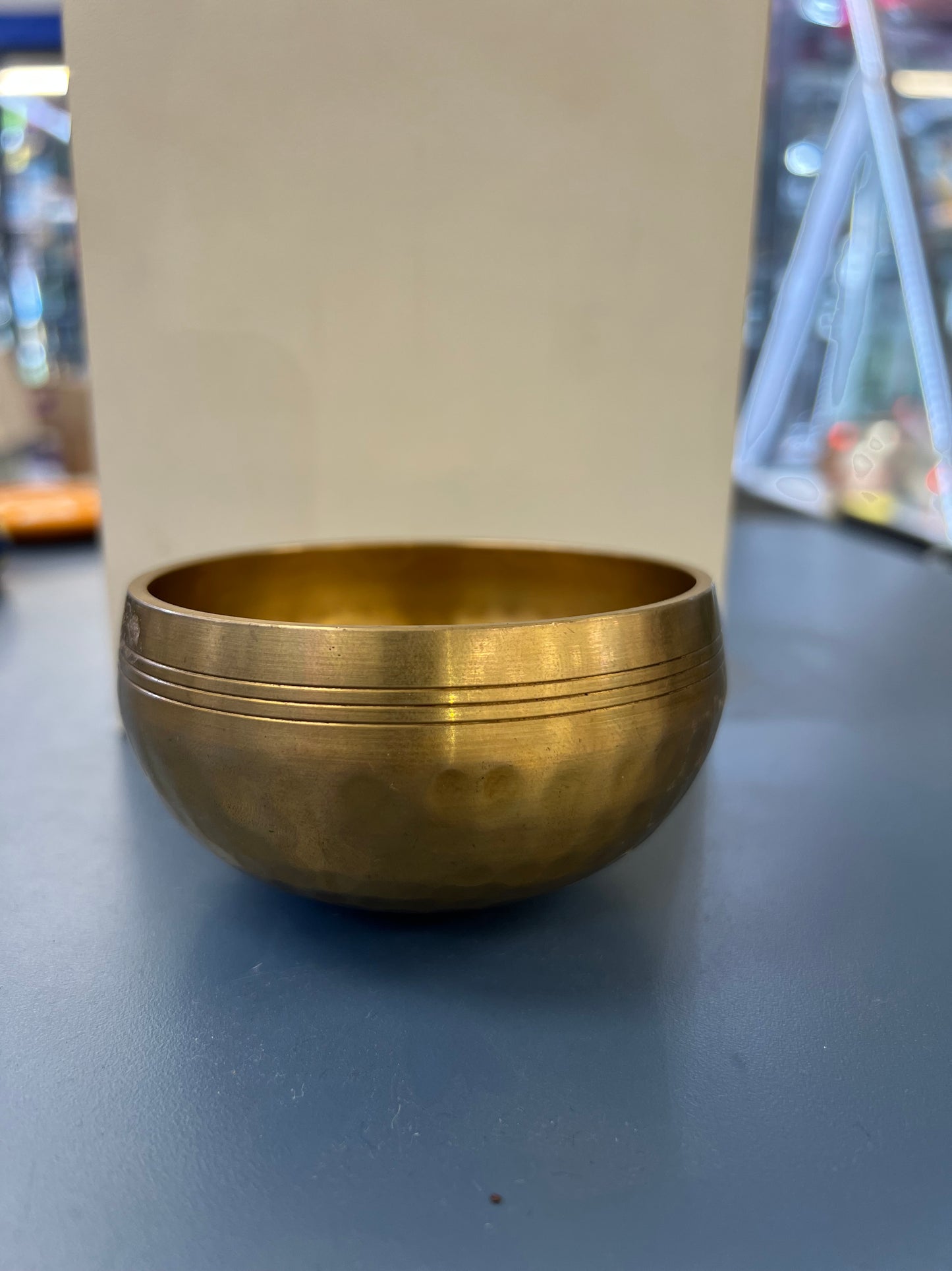 3.5 inch diameter -Singing Bowl Set | Hammered Brass Meditation Bowl with Wooden Striker | Sound Healing & Yoga Bowl | Made in Nepal