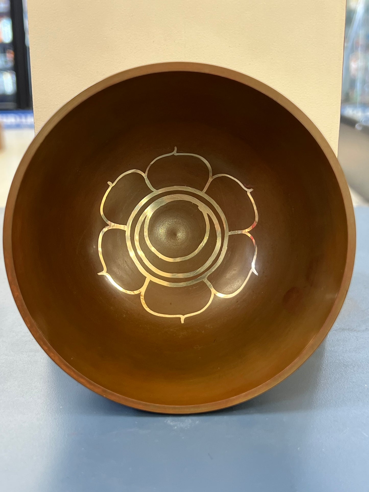 5 inch diameter Handmade Brown Chakra Singing Bowl | Meditation & Sound Healing Bowl |  Yoga Spiritual Gift Set | Made in Nepal