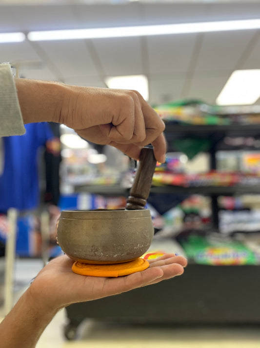 4.5 inch diameter -Handmade Singing Bowl | Antique Bronze Meditation & Sound Healing Bowl | Handmade in Nepal | Yoga Spiritual Gift Set