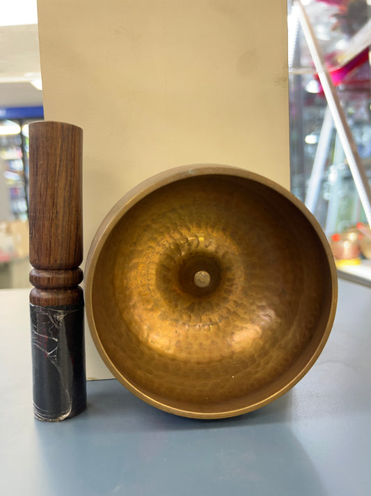 4.5 inch diameter -Handmade Singing Bowl | Antique Bronze Meditation & Sound Healing Bowl | Handmade in Nepal | Yoga Spiritual Gift Set