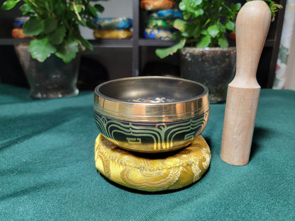 Timmur 3-inch diameter Buddha Eye Handmade Singing Bowl | Meditation | Sound Healing | Made in Nepal | Gift Set Bowl