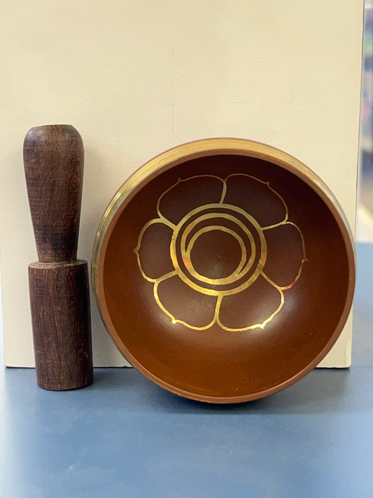 3.5 inch diameter-Handmade Brown Chakra Singing Bowl | Meditation & Sound Healing Bowl | Made in Nepal