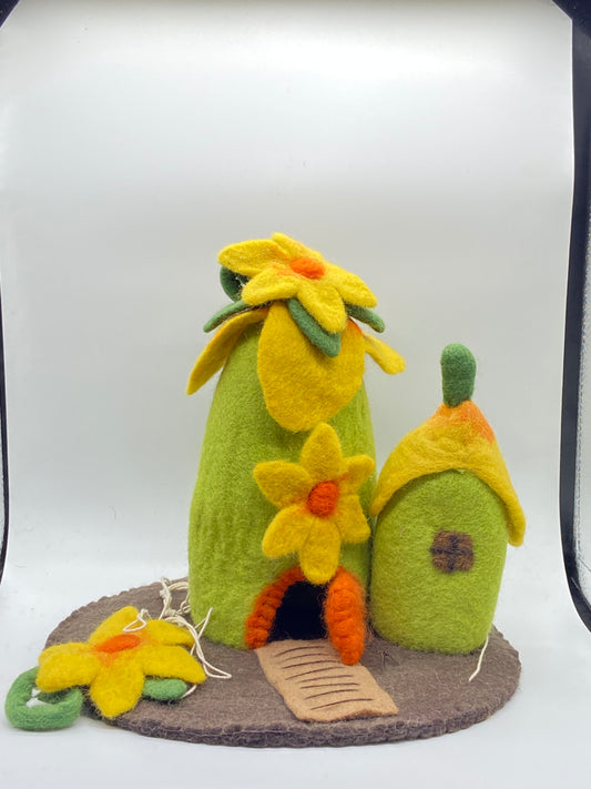 Timmur Sunflower Fairy Felt House