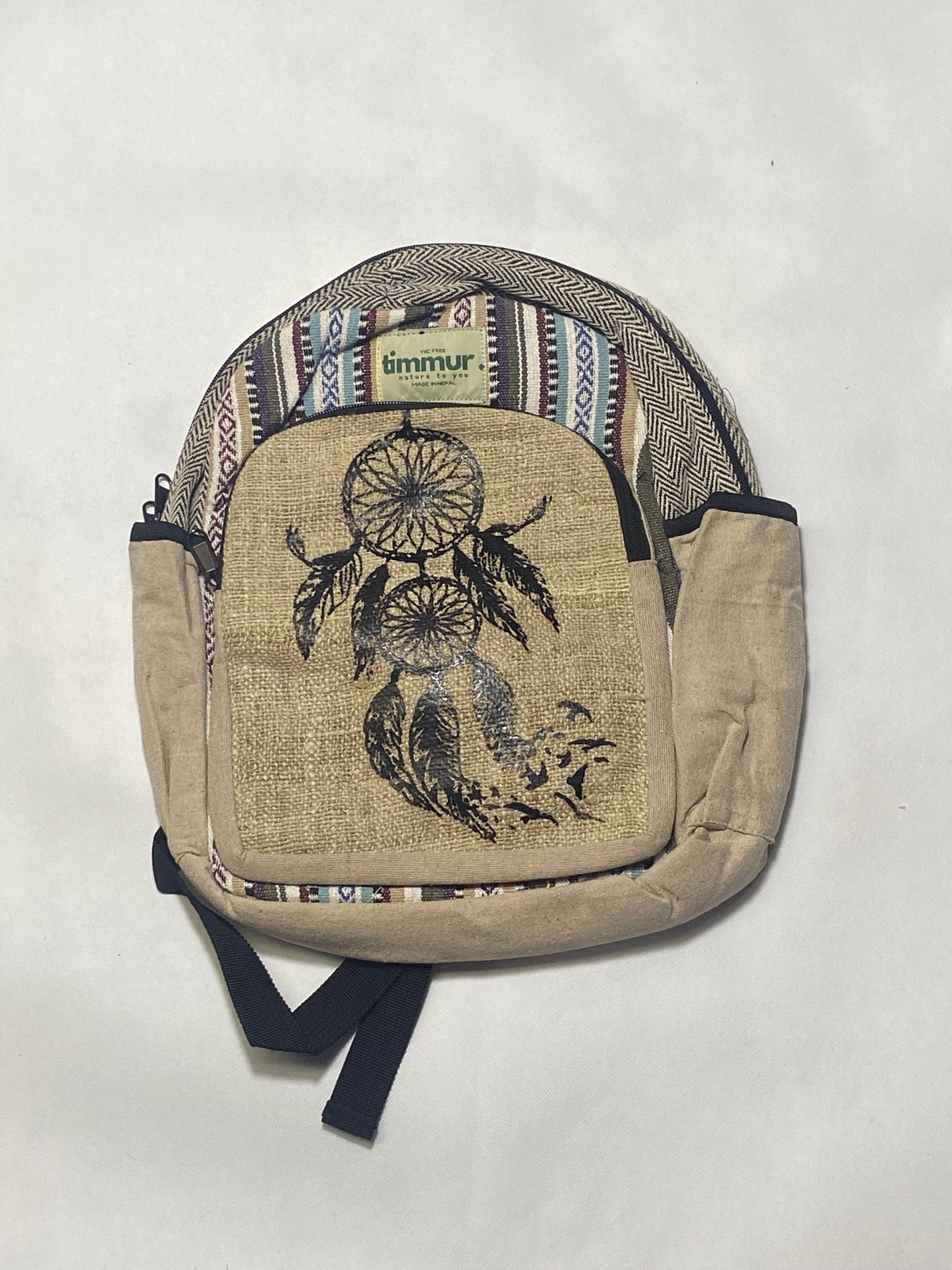 Timmur Unisex Hemp Backpack - Dream Catcher Printed