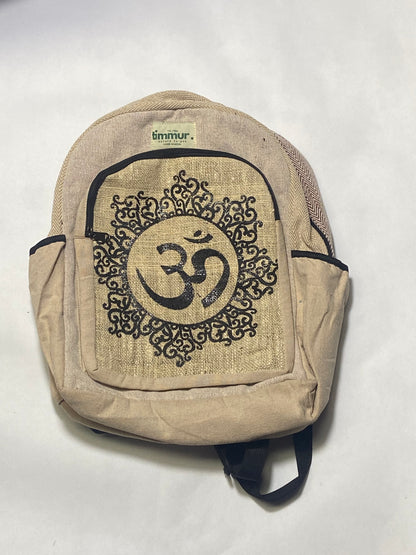 Timmur Om Printed Hemp Backpack For Men & Women