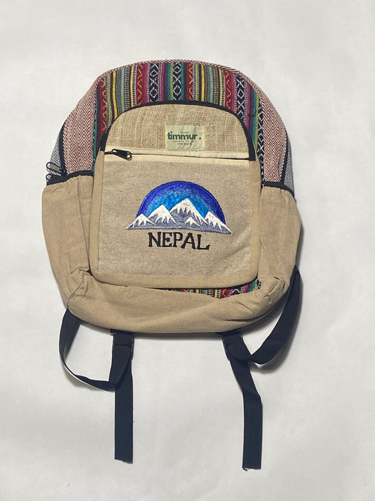 Timmur Nepal Embroidery Hemp Backpack For Men & Women