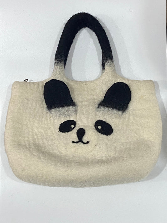 Timmur Panda Design Felt Hand Bag