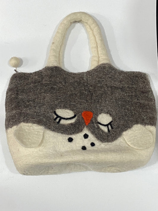 Timmur Owl Design Felt Hand Bag