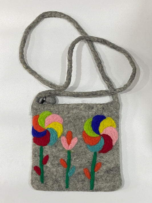 Timmur Flower Design Felt Hand Bag