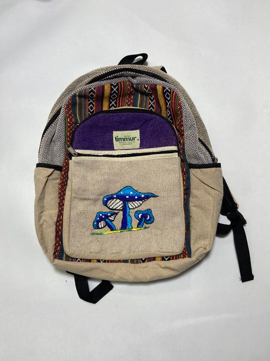 Timmur Unisex Hemp Backpack - Mushroom Embroidery