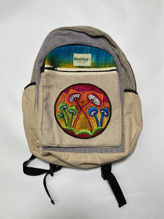 Timmur Unisex Hemp Backpack - Mushroom Head