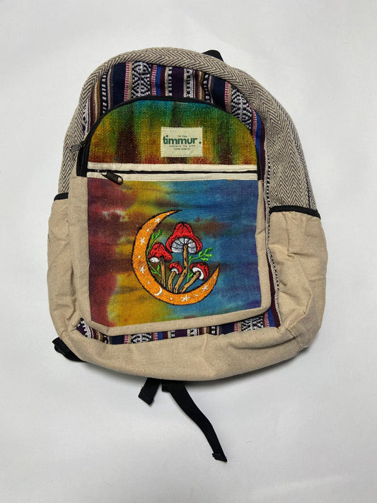 Timmur Half Moon Design Hemp Backpack For Men & Women