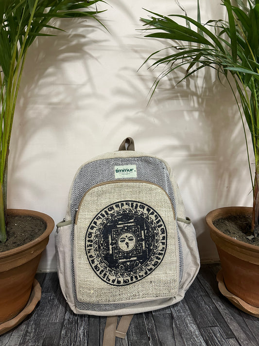 Timmur Unisex Hemp Backpack - Mandala Printed