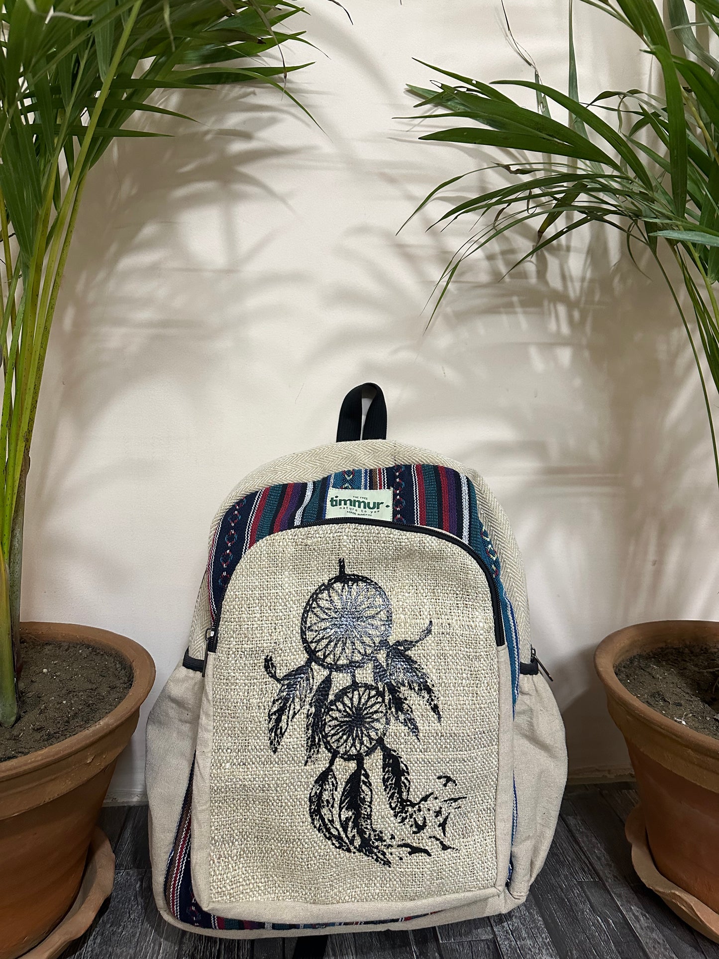 Timmur Unisex Hemp Backpack - Dream Catcher Printed