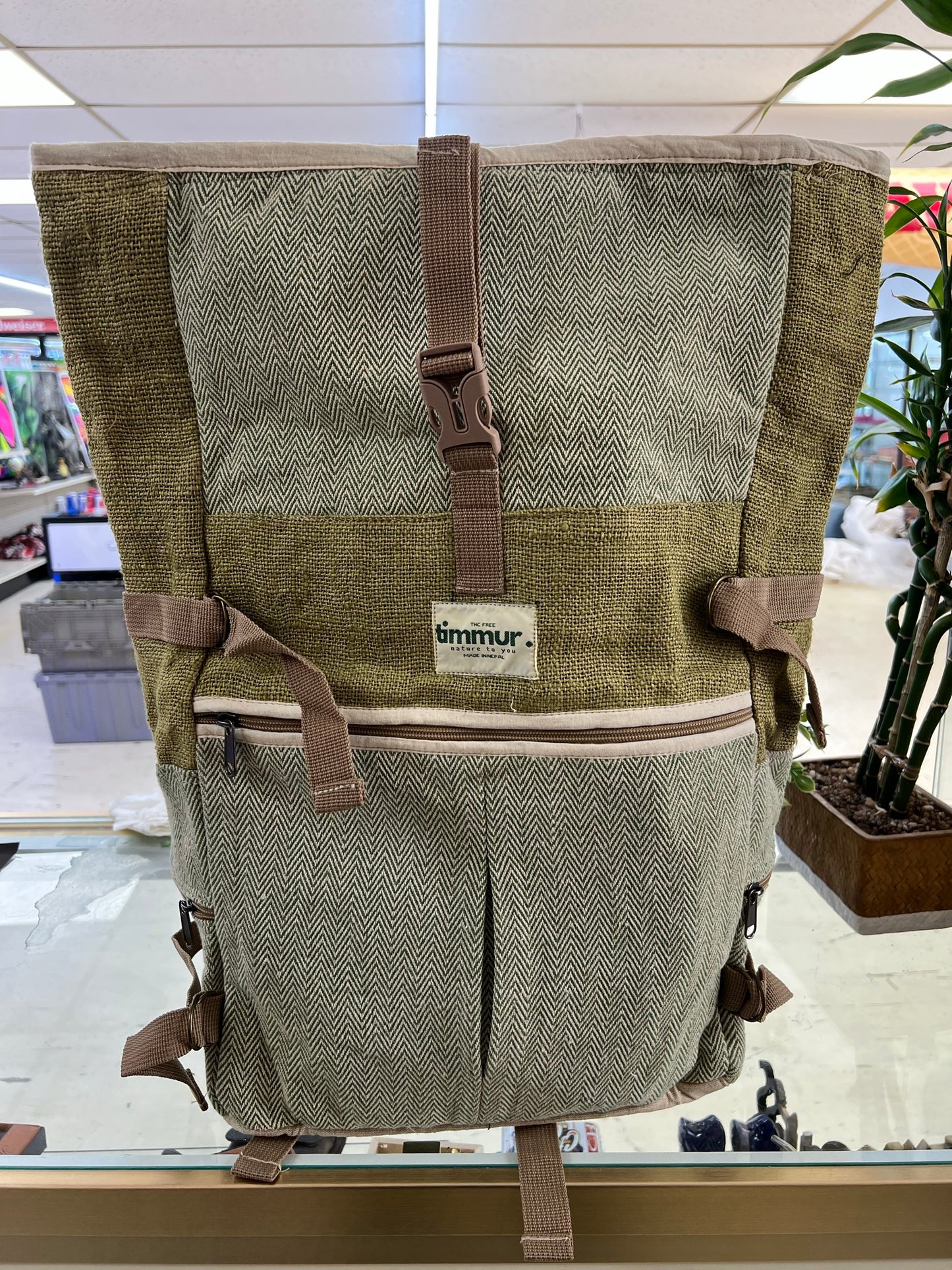 Timmur Unisex Rolltop Trekking Hemp Backpack