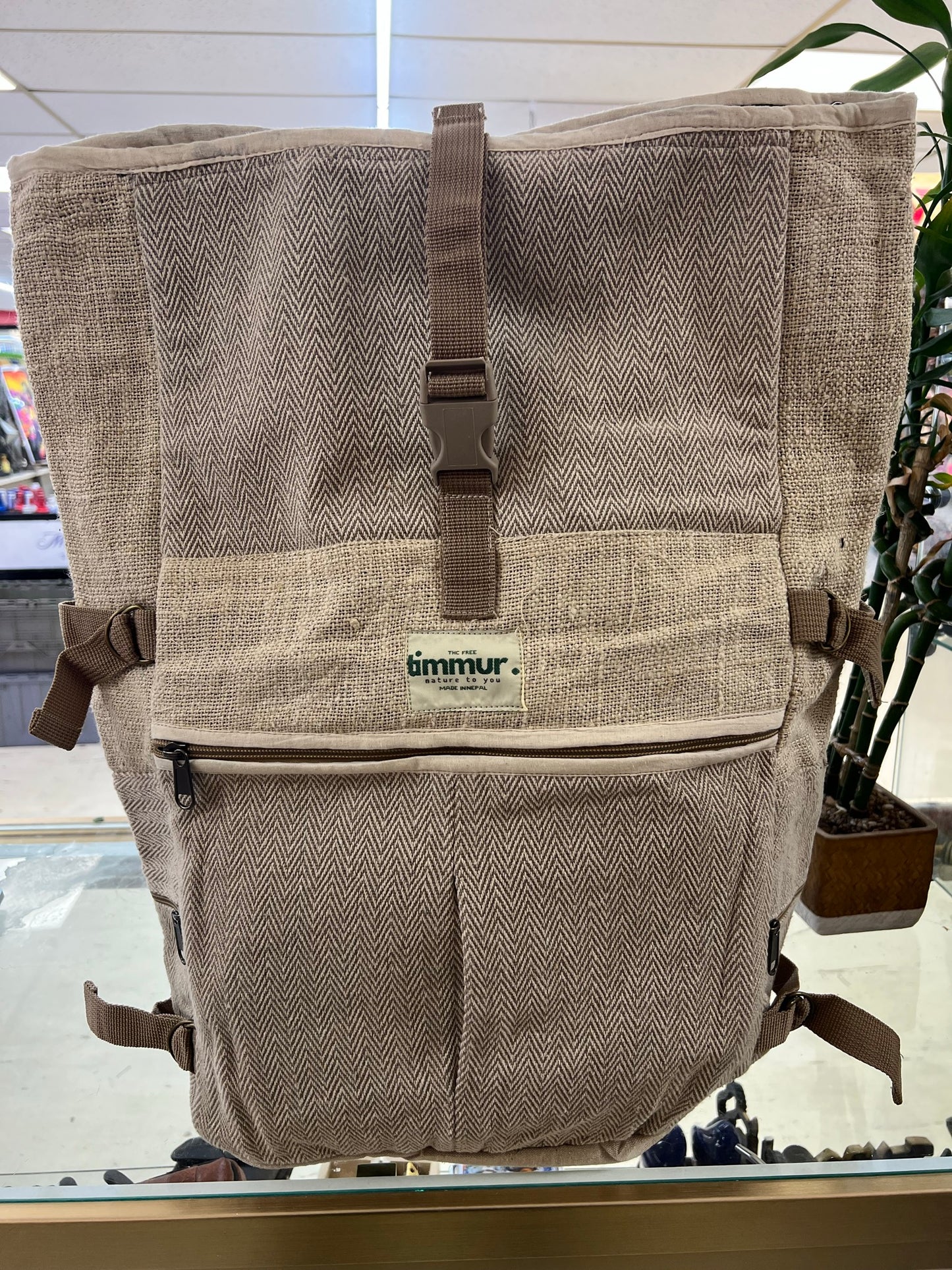 Timmur Unisex Rolltop Trekking Hemp Backpack